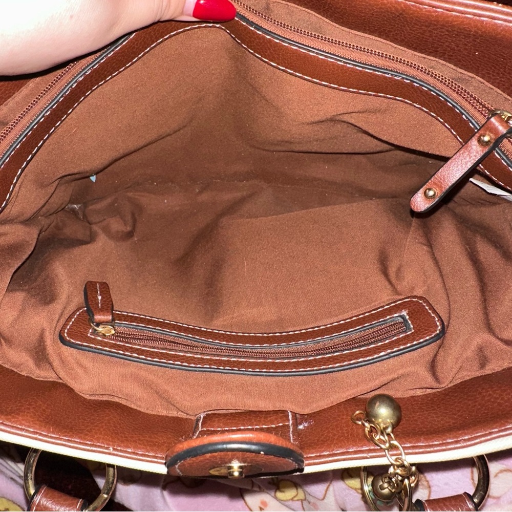 Brown and Cream Women's Bag - Picture 3 of 3